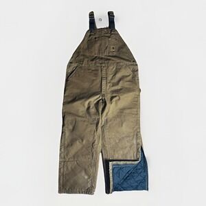 Carhartt Double-Knee Overalls Mens 44x30 BRN R27 Insulated Bibs Work Rare Color